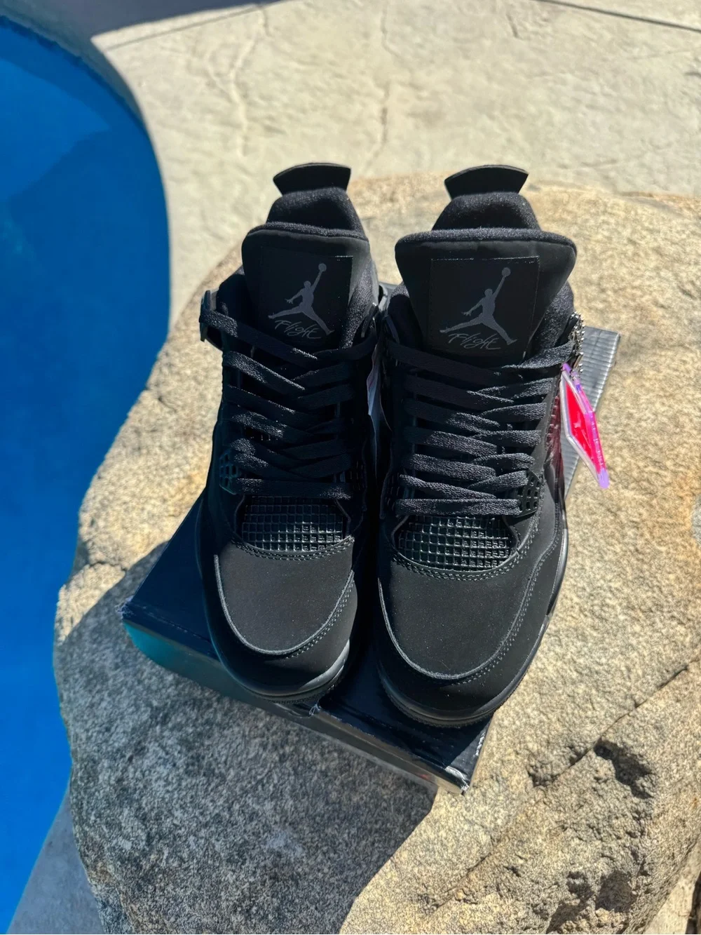 Jordan Men's Black Retro Sneakers with Subtle Red Accent